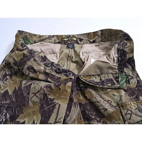 Master Sportsman Leaf Tree Camo Men's Medium Cargo Hunting Pants Tree Deer Brown - Picture 4 of 11